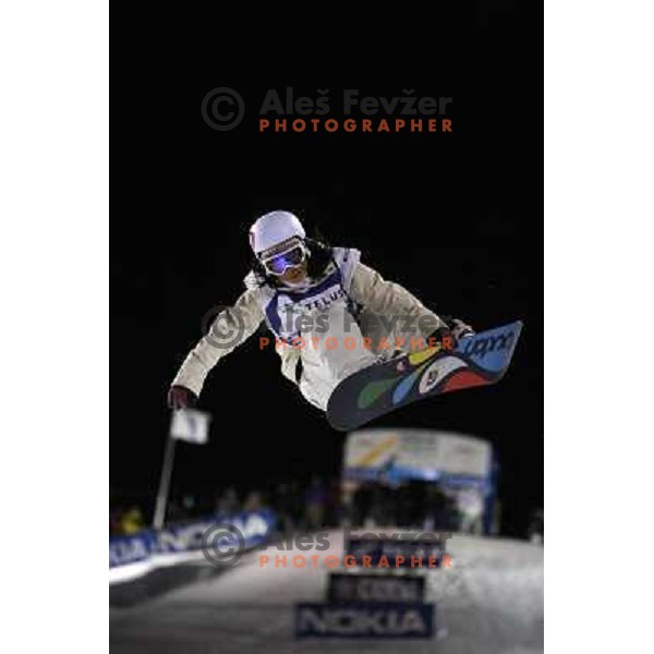 Zhifeng Sun (CHN) at Nokia Snowboard FIS World Cup Half pipe final in Calgary, Alberta, Canada on February 29th 2008. Photo by Ales Fevzer 