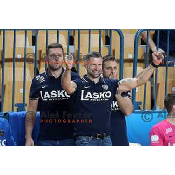 Tomaz Ocvirk in action during 1.NLB league handball match between Celje Pivovarna Lasko and Gorenje Velenje in Arena Zlatorog, Celje, Slovenia on October 9, 2019