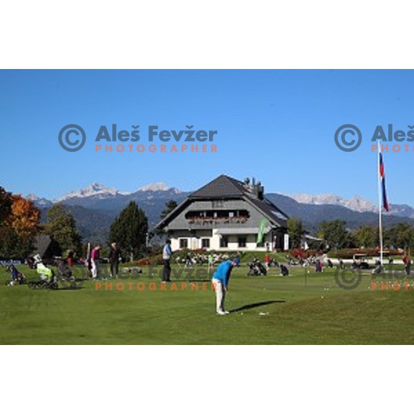 Amateur golf competition between teams Bojan Krizaj ( Slovenia) and Franz Klammer (Austria) at Royal Bled golf course, Slovenia on October 12, 2109