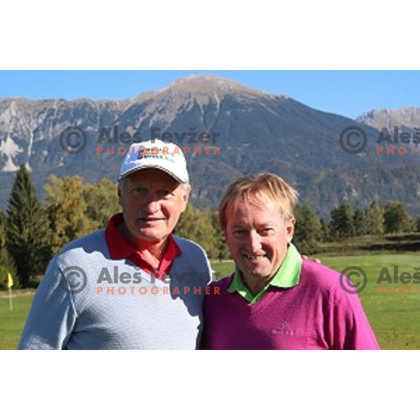 Amateur golf competition between teams Bojan Krizaj ( Slovenia) and Franz Klammer (Austria) at Royal Bled golf course, Slovenia on October 12, 2109