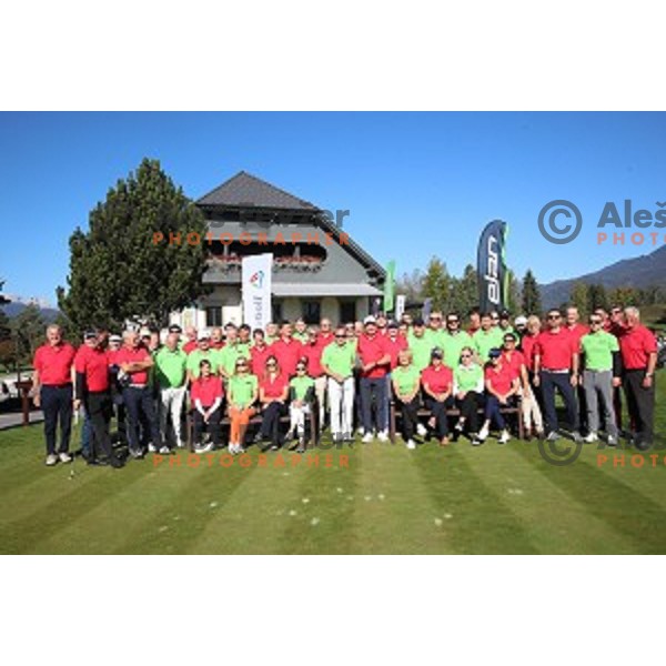 Amateur golf competition between teams Bojan Krizaj ( Slovenia) and Franz Klammer (Austria) at Royal Bled golf course, Slovenia on October 12, 2109