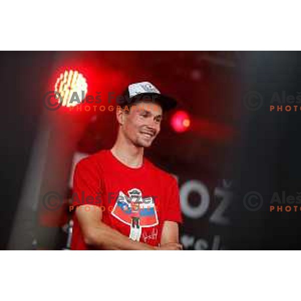 Reception for Primoz Roglic in Zagorje, Slovenia on October 15, 2019