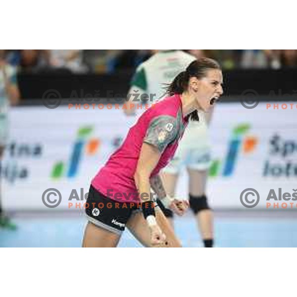 of Krim Mercator during EHF Women\'s Champions League handball match between Krim Mercator and Gyori Audi ETO KC in Kodeljevo Hall, Ljubljana, Slovenia on October 19, 2019