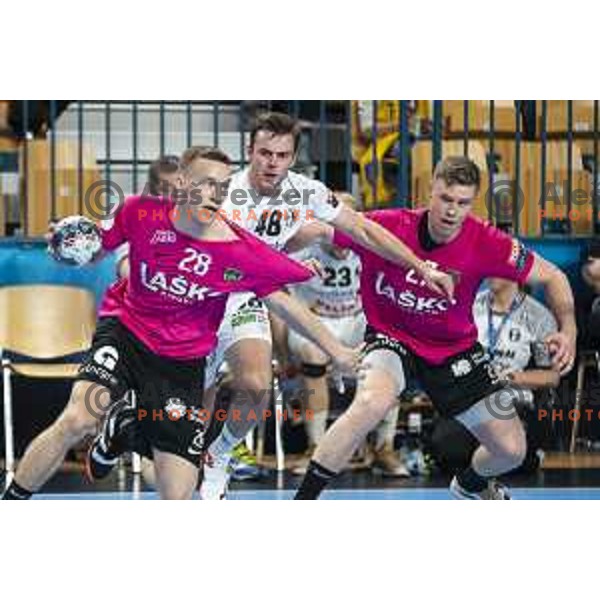 in action during Velux EHF Champions League 2019/20 handball match between Celje Pivovarna Lasko and Elverum in Zlatorog Arena, Celje, Slovenia on October 20, 2019