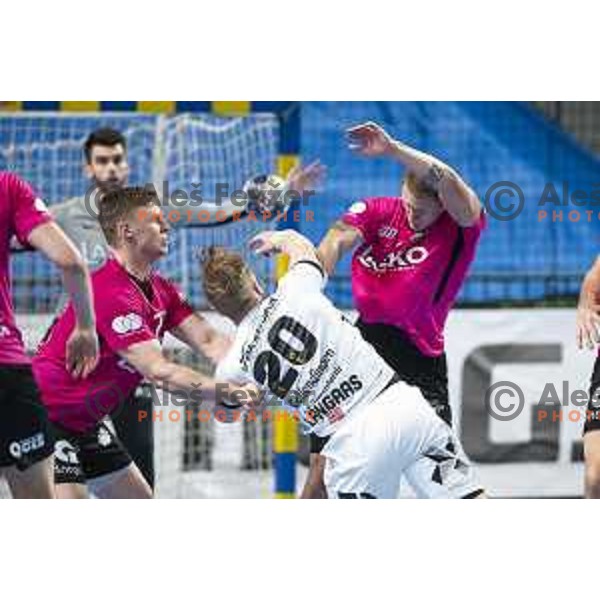 in action during Velux EHF Champions League 2019/20 handball match between Celje Pivovarna Lasko and Elverum in Zlatorog Arena, Celje, Slovenia on October 20, 2019