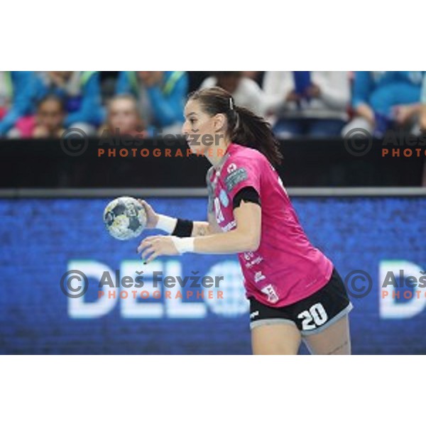 of Krim Mercator during EHF Women\'s Champions League handball match between Krim Mercator and Gyori Audi ETO KC in Kodeljevo Hall, Ljubljana, Slovenia on October 19, 2019