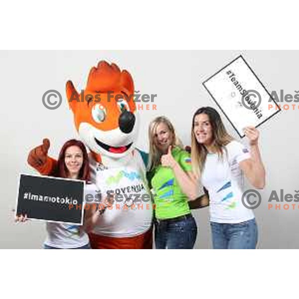 Tjasa Kysselef, Lina Pusnik and Tjasa Ristic, Slovenia Olympic team candidates for Tokyo 2020 Summer Olympic games during Days of Slovenian Olympic Committee in hotel Bernardin, Portoroz, Slovenia on October 21, 2019