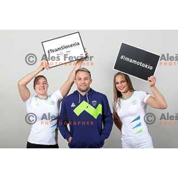Andreja Leski, Adrian Gomboc and Kaja Kajzer, Slovenia Olympic team candidates for Tokyo 2020 Summer Olympic games during Days of Slovenian Olympic Committee in hotel Bernardin, Portoroz, Slovenia on October 21, 2019