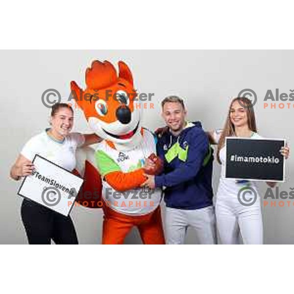 Andreja Leski, Adrian Gomboc and Kaja Kajzer, Slovenia Olympic team candidates for Tokyo 2020 Summer Olympic games during Days of Slovenian Olympic Committee in hotel Bernardin, Portoroz, Slovenia on October 21, 2019