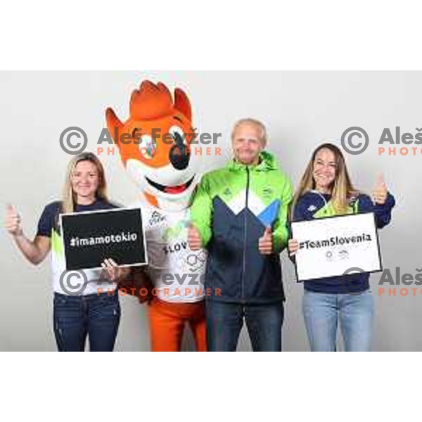 Spela Ponomarenko Janjic, Jost Zakrajsek and Anja Osterman, Slovenia Olympic team candidates for Tokyo 2020 Summer Olympic games during Days of Slovenian Olympic Committee in hotel Bernardin, Portoroz, Slovenia on October 21, 2019