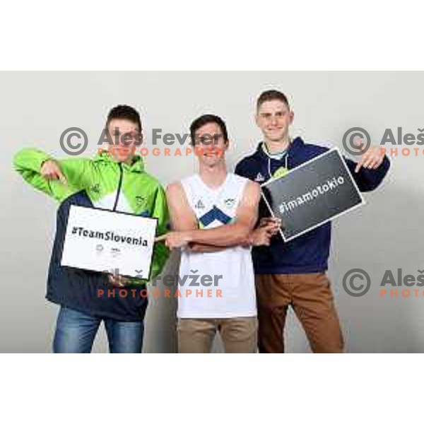 Tadej Pogacar, Jan Polanc and Matej Mohoric, Slovenia Olympic team candidates for Tokyo 2020 Summer Olympic games during Days of Slovenian Olympic Committee in hotel Bernardin, Portoroz, Slovenia on October 21, 2019