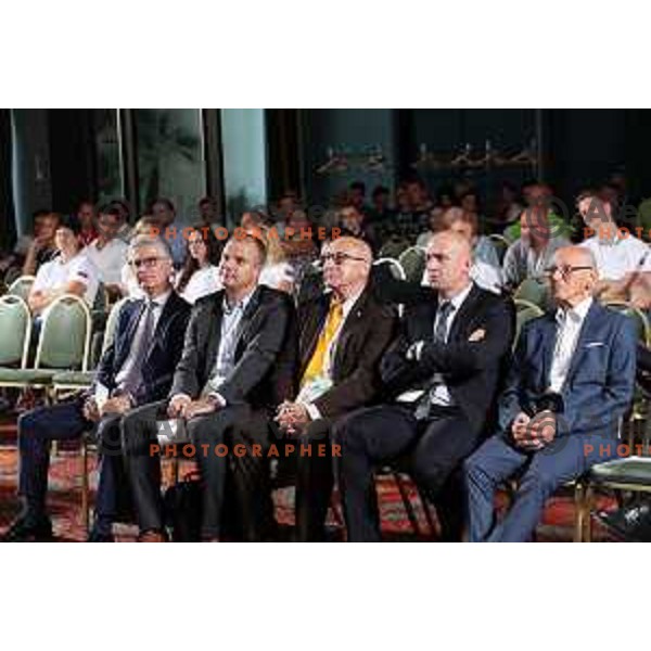Bogdan Gabrovec, Blaz Perko and Miro Cerar during Days of Slovenian Olympic Committee in hotel Bernardin, Portoroz, Slovenia on October 21, 2019