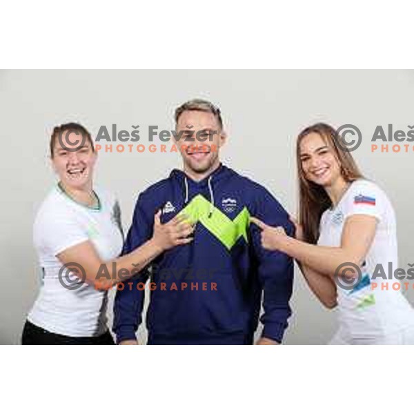 Andreja Leski, Adrian Gomboc and Kaja Kajzer, Slovenia Olympic team candidates for Tokyo 2020 Summer Olympic games during Days of Slovenian Olympic Committee in hotel Bernardin, Portoroz, Slovenia on October 21, 2019