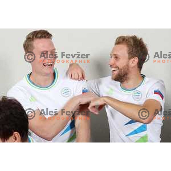 Luka Janezic and Zan Rudolf, Slovenia Olympic team candidates for Tokyo 2020 Summer Olympic games during Days of Slovenian Olympic Committee in hotel Bernardin, Portoroz, Slovenia on October 21, 2019