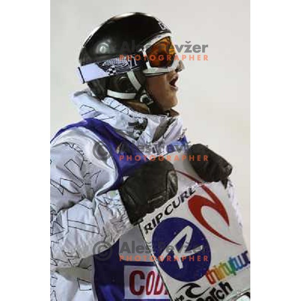 Sergio Berger (SUI) at Nokia Snowboard FIS World Cup Half pipe final in Calgary, Alberta, Canada on February 29th 2008. Photo by Ales Fevzer 