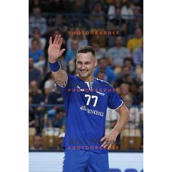 Luka Zvizej during Handball Symphony in Zlatorog Hall, Celje, Slovenia on October 24, 2019