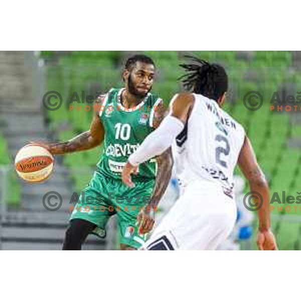 action during ABA league regular season basketball match between Cedevita Olimpija and Partizan NIS in SRC Stozice, Ljubljana, Slovenia on October 26, 2019