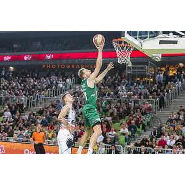 Jaka Blazic in action during ABA league regular season basketball match between Cedevita Olimpija and Partizan NIS in SRC Stozice, Ljubljana, Slovenia on October 26, 2019
