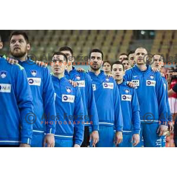of Slovenia in action during preparatory handball match between team Slovenia and Serbia in Lukna, Maribor, Slovenia on October 27, 2019