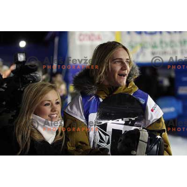 Oliver Gittler (FRA) at Nokia Snowboard FIS World Cup Half pipe final in Calgary, Alberta, Canada on February 29th 2008. Photo by Ales Fevzer 