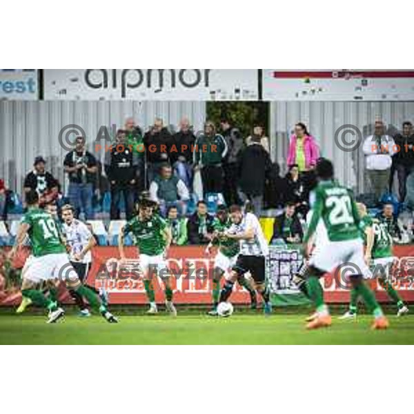 Amadej Marosa in action during Prva liga Telekom Slovenije 2019/20 football match between Mura and Olimpija in Fazanerija, Murska Sobota, Slovenia on November 3, 2019