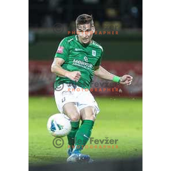 Vitalijs Maksimenko in action during Prva liga Telekom Slovenije 2019/20 football match between Mura and Olimpija in Fazanerija, Murska Sobota, Slovenia on November 3, 2019