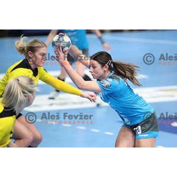 Nina Zulic of Krim Mercator during EHF Women\'s Champions League handball match between Krim Mercator and Savehof in Kodeljevo Hall, Ljubljana, Slovenia on November 17, 2019