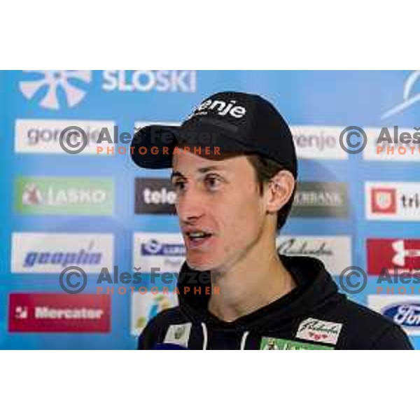 Peter Prevc of Slovenia Nordic Ski team at press conference in Velenje on November 19, 2019