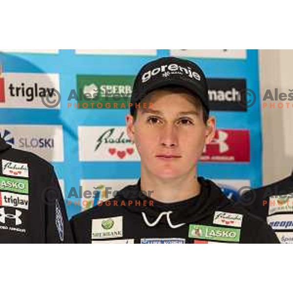 Domen Prevc of Slovenia Nordic Ski team at press conference in Velenje on November 19, 2019