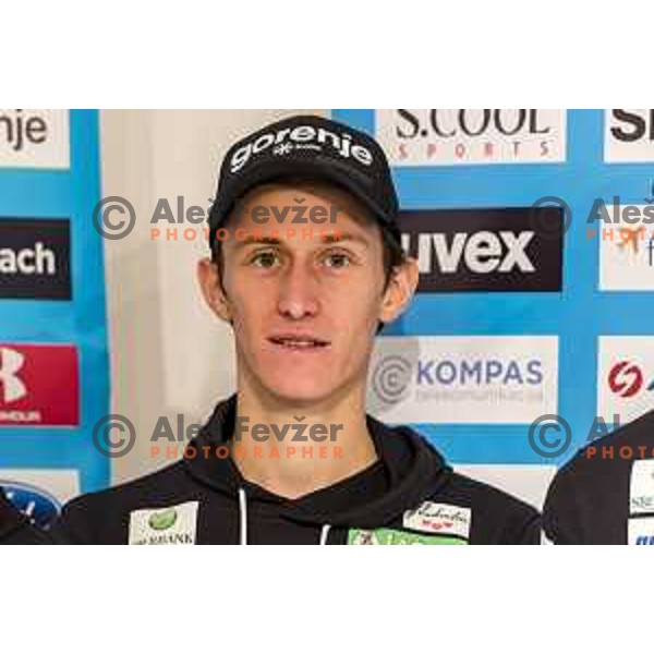 Peter Prevc of Slovenia Nordic Ski team at press conference in Velenje on November 19, 2019