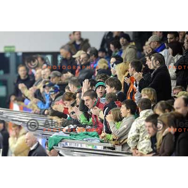 Olimpija fans at EBEL league fourth game of Semi-final of Ebel league, ZM Olimpija - Blackwings LINZ, Tivoli, Ljubljana 
