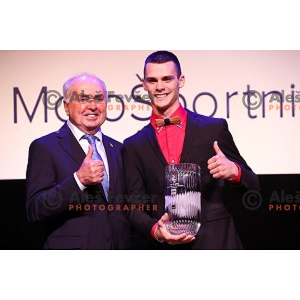 Tim Gajser, MXGP World Champion with Trophy for Best Moto sportsman of the year 2019 in Slovenia during Awards Gala in Ljubljana on November 22, 2019