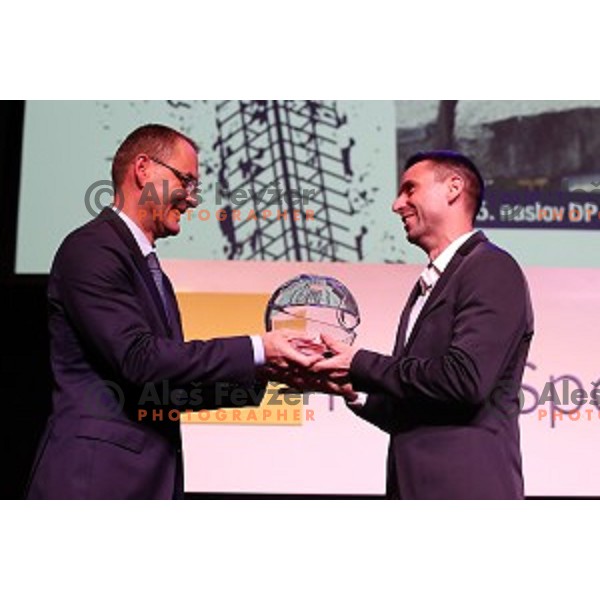 Severin Sajevec receives Crystal Helmet during Best Moto sportsman of the year 2019 in Slovenia Awards in Ljubljana on November 22, 2019