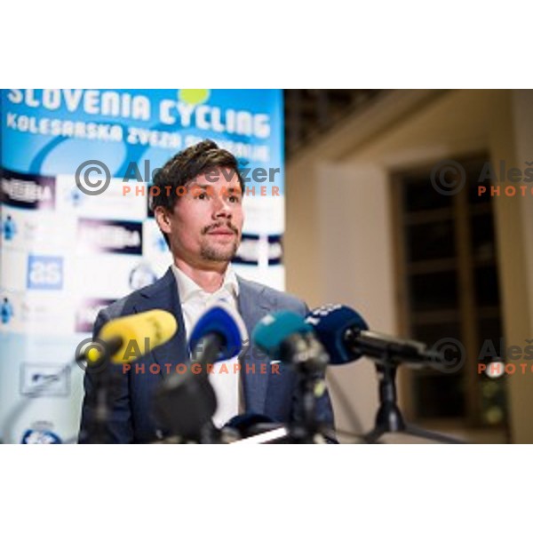 Primoz Roglic at the press conference before the Night of the Cycling stars 2019, Ljubljana Castle, Ljubljana, Slovenia , 26.11.2019