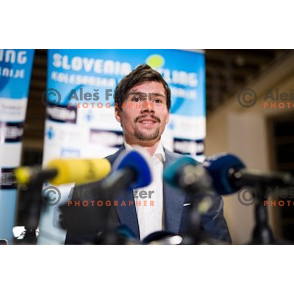 Primoz Roglic at the press conference before the Night of the Cycling stars 2019, Ljubljana Castle, Ljubljana, Slovenia , 26.11.2019