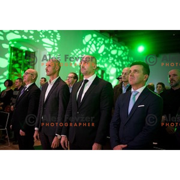 Bogdan Gabrovec, Tomaz Grm, Blaz Perko and Ales Kalan during Night of the Cycling stars 2019 at Ljubljana Castle, Ljubljana, Slovenia on November 26, 2019