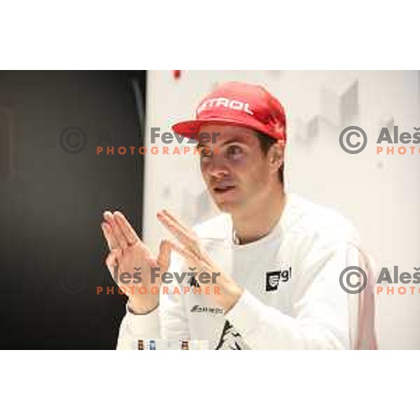 Zan Kosir, Olympic Snowboard medalist at Sochi 2014 and PyeongChang 2018 Winter Olympic games during press conference in Ljubljana, Slovenia on December 2, 2019