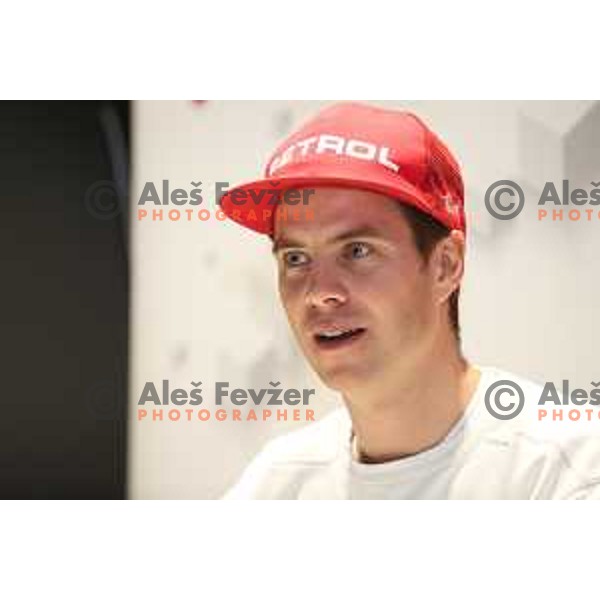 Zan Kosir, Olympic Snowboard medalist at Sochi 2014 and PyeongChang 2018 Winter Olympic games during press conference in Ljubljana, Slovenia on December 2, 2019