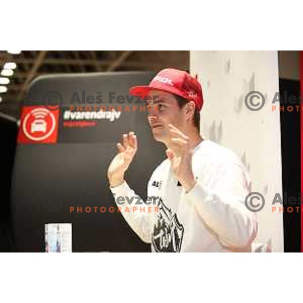 Zan Kosir, Olympic Snowboard medalist at Sochi 2014 and PyeongChang 2018 Winter Olympic games during press conference in Ljubljana, Slovenia on December 2, 2019