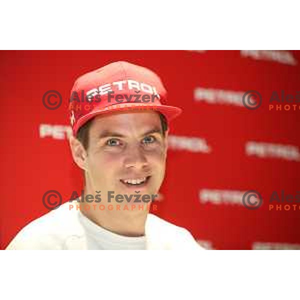 Zan Kosir, Olympic Snowboard medalist at Sochi 2014 and PyeongChang 2018 Winter Olympic games during press conference in Ljubljana, Slovenia on December 2, 2019