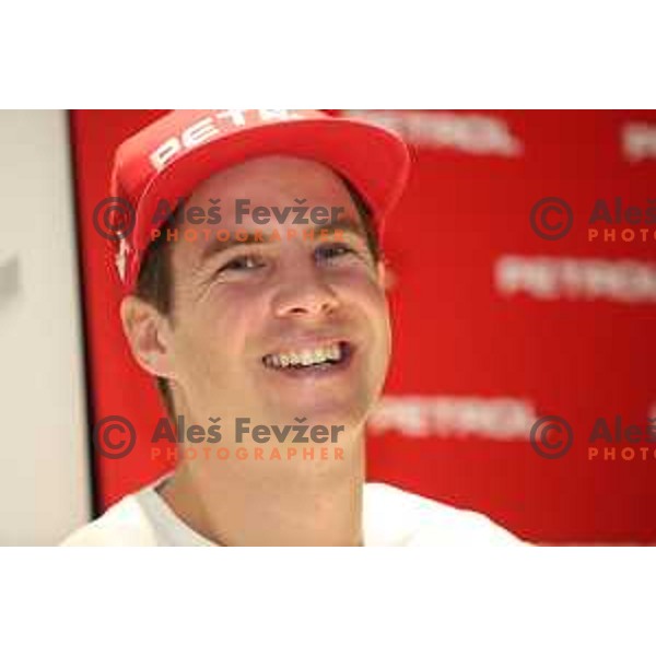Zan Kosir, Olympic Snowboard medalist at Sochi 2014 and PyeongChang 2018 Winter Olympic games during press conference in Ljubljana, Slovenia on December 2, 2019