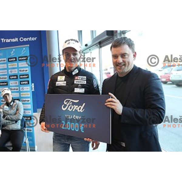 Vili Crv of Slovenia Nordic Ski team at press conference in Ljubljana on December 3, 2019