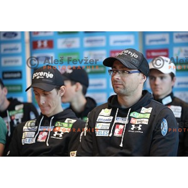 Gorazd Bertoncelj, head coach of Slovenia Ski jumping team at press conference in Ljubljana on December 3, 2019