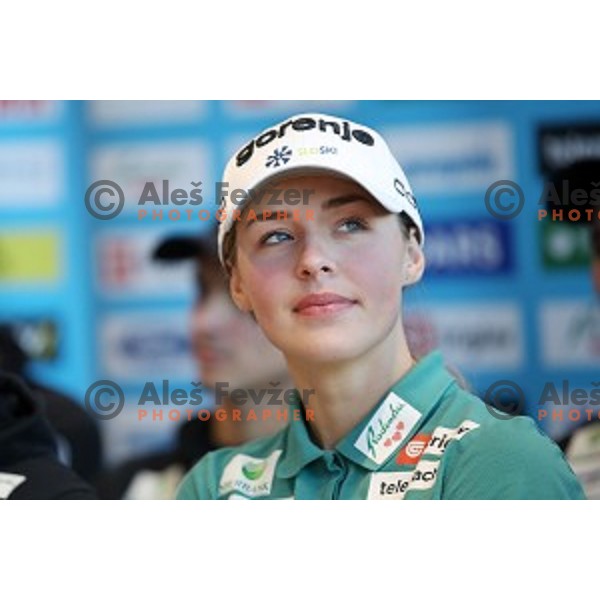 Anamarija Lampic of Slovenia Nordic Ski team during press conference in Ljubljana on December 3, 2019