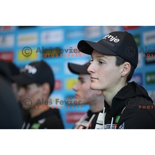 Domen Prevc of Slovenia Nordic Ski team during press conference in Ljubljana on December 3, 2019