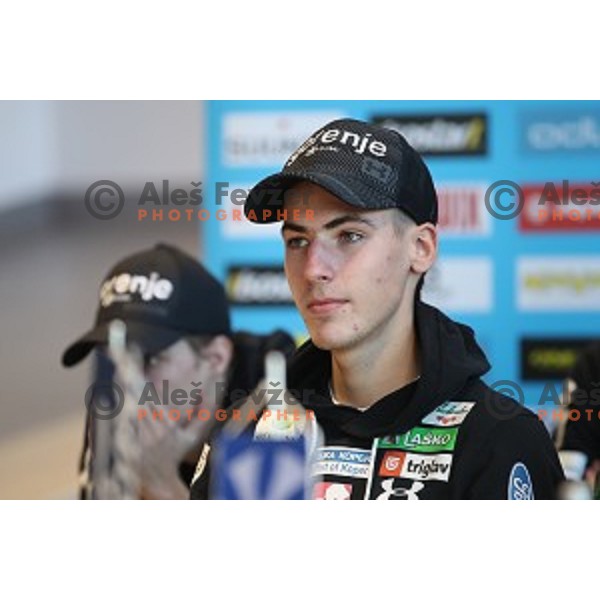 Timi Zajc of Slovenia Nordic Ski team during press conference in Ljubljana on December 3, 2019