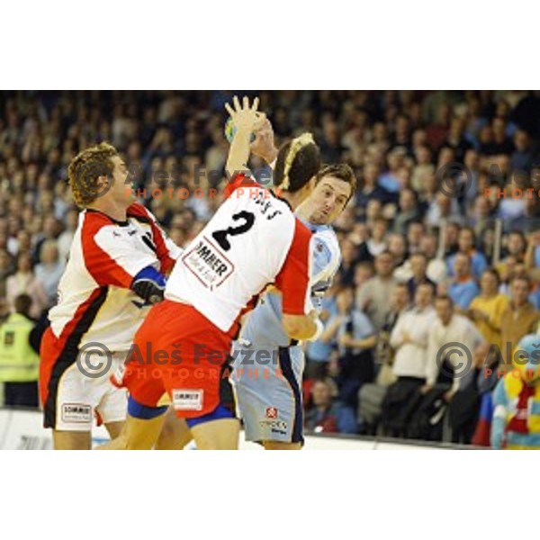 Final of EURO 2004-European Handball Championships between Slovenia and Germany in Tivoli Hall, Ljubljana, Slovenia on January 2004