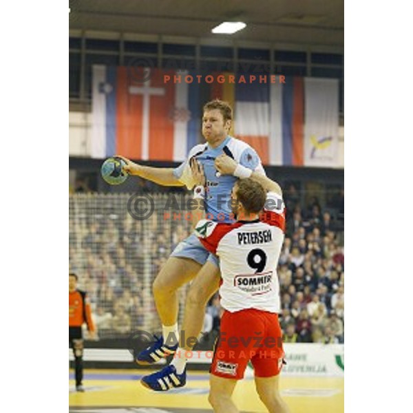 Final of EURO 2004-European Handball Championships between Slovenia and Germany in Tivoli Hall, Ljubljana, Slovenia on January 2004