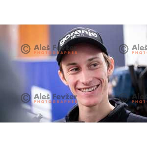 Peter Prevc of Slovenia Ski jumping team at press conference in Ljubljana on December 16, 2019