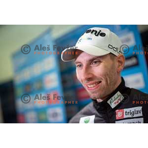 of Slovenia Ski jumping team at press conference in Ljubljana on December 16, 2019